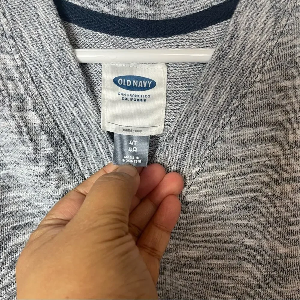Old Navy Spacedye Button Front Long Sleeve Cardigan Blue White Size 4T